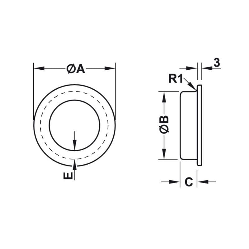 Tay nắm âm inox Hafele 155.01.492 (xước mờ)